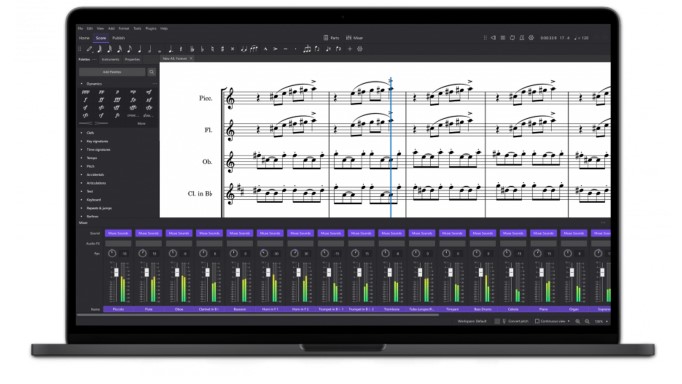 A typical display screen from MuseScore 4
